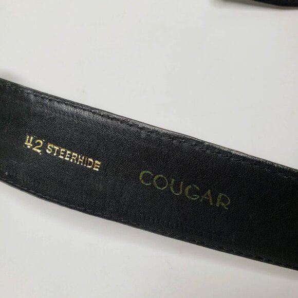 Cougar Black Steerhide Leather Men's Belt 42 - Picture 6 of 8